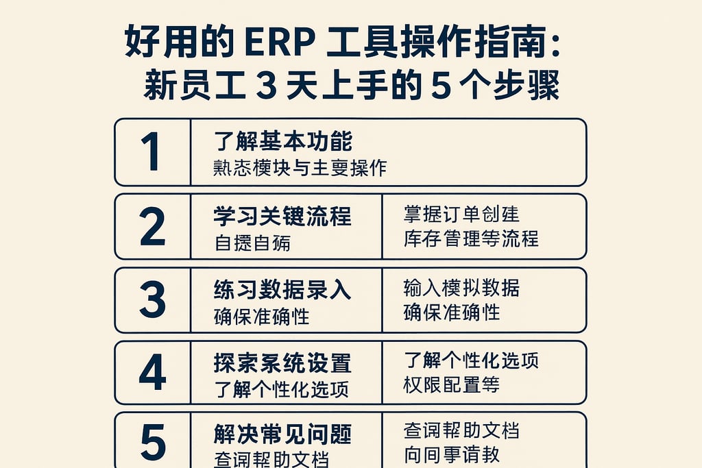 好用的 ERP 工具操作指南：新员工 3 天上手的 5 个步骤